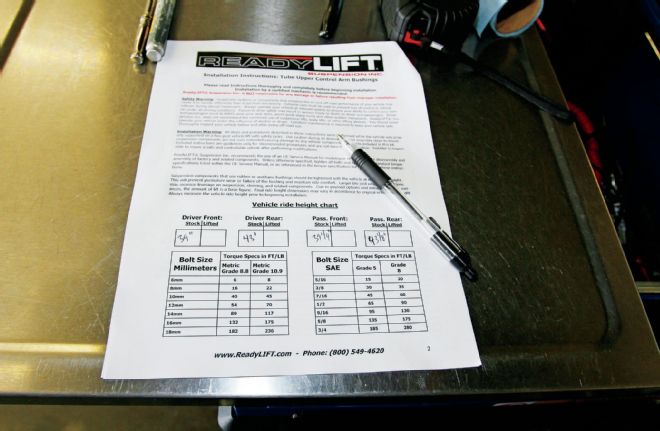Readylift Stage 1 Sst Lift Kit Install Stock Height Recording