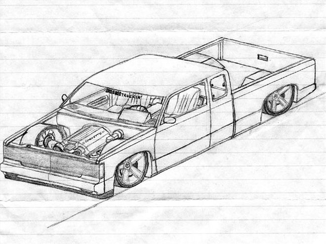 art Extraordinaire 1991 Chevy S10 Sketch