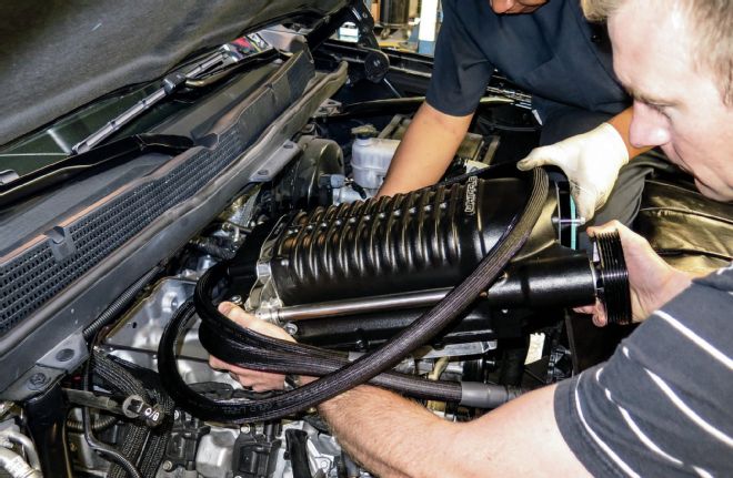 Lowering Whipple Supercharger Onto Intake