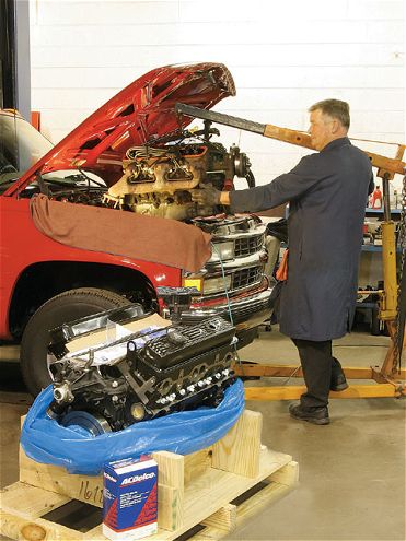 chevy Pickup Engine Swap removing Original Motor