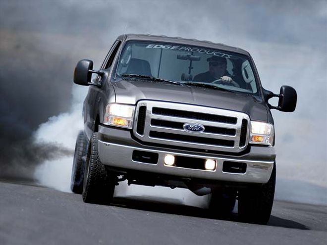 2005 Ford F350 4X4 Crew Cab Front View Burnout