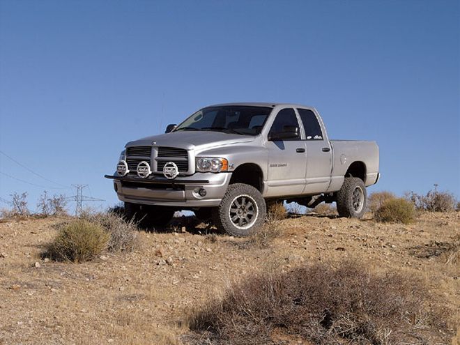 dodge Ram 4x4 Nitto Tire front Drivers Side View