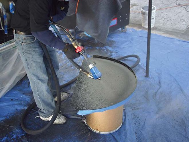 Spraying the Floor of a 2002 Chevrolet Tahoe - Spray-On Noise Killer