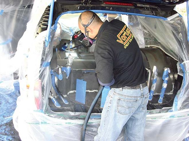 Spraying the Floor of a 2002 Chevrolet Tahoe - Spray-On Noise Killer