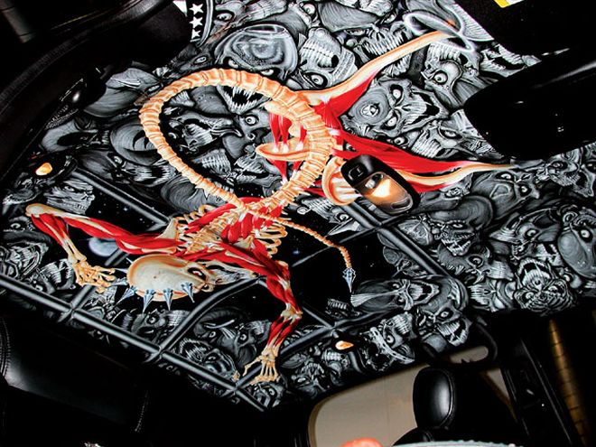 Fiberglass Headliner Mural on a 2002 Ford F150 - Sick Ceiling