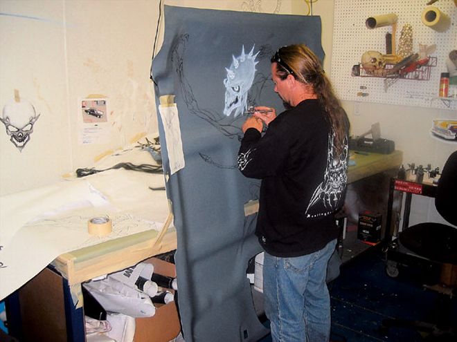 Fiberglass Headliner Mural on a 2002 Ford F150 - Sick Ceiling