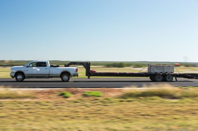 2014 Ram 3500 Laramie Longhorn Side View Towing